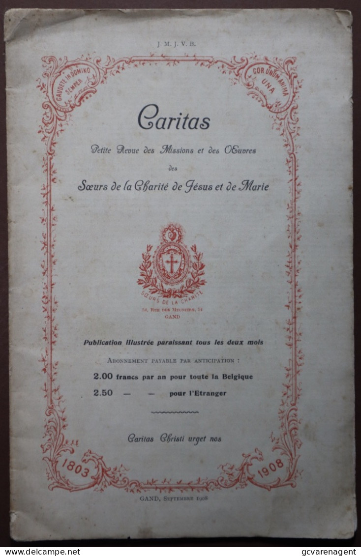 CARITAS - PETITE REVUE DES MISSIONS ET DES OEUVRES DES SOEURS DE LA CHARITE DE JESUS ET DE MARIE  ZIE BESCHRIJF EN AFBEE - Melle