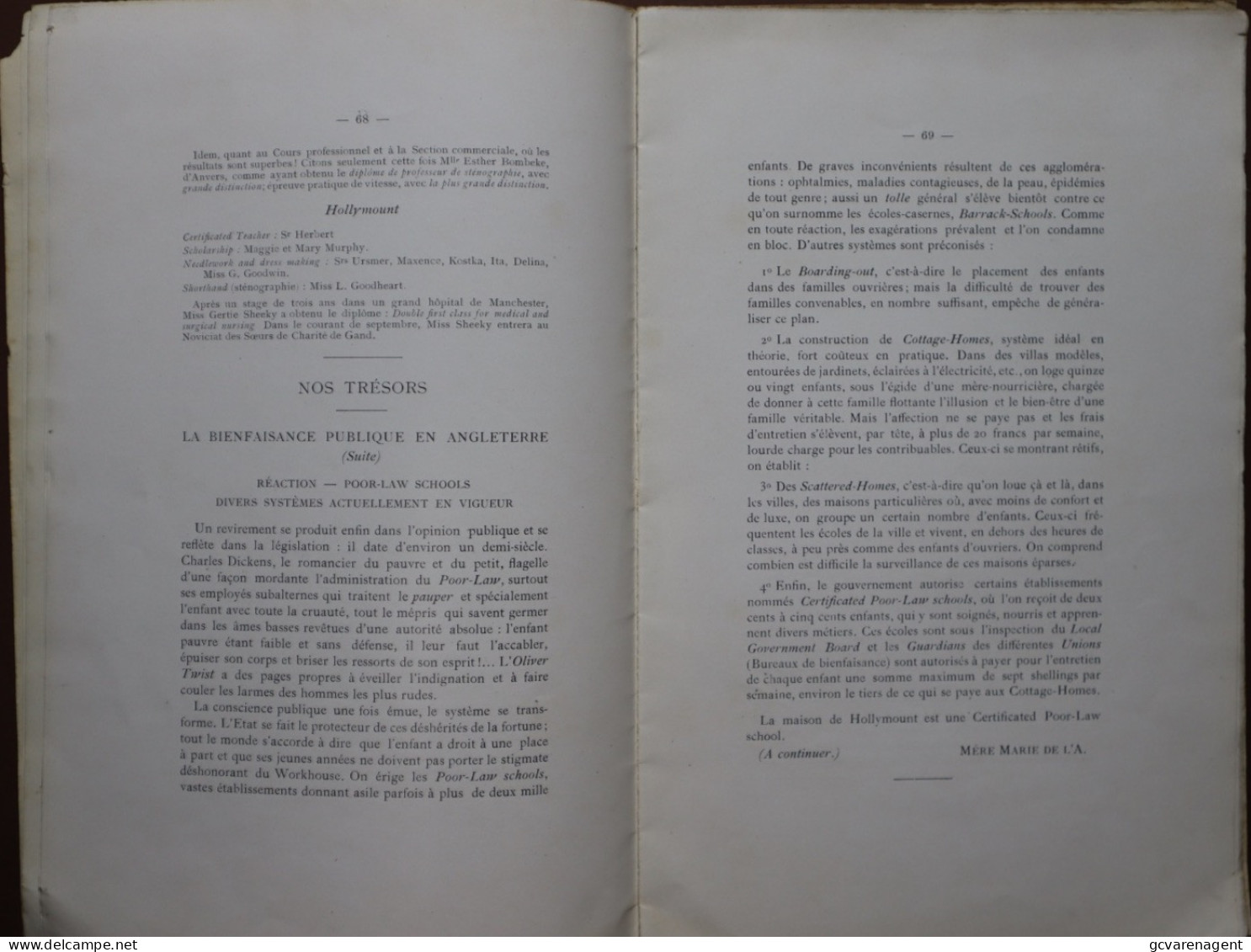 CARITAS - PETITE REVUE DES MISSIONS ET DES OEUVRES DES SOEURS DE LA CHARITE DE JESUS ET DE MARIE  ZIE BESCHRIJF EN AFBEE - Melle