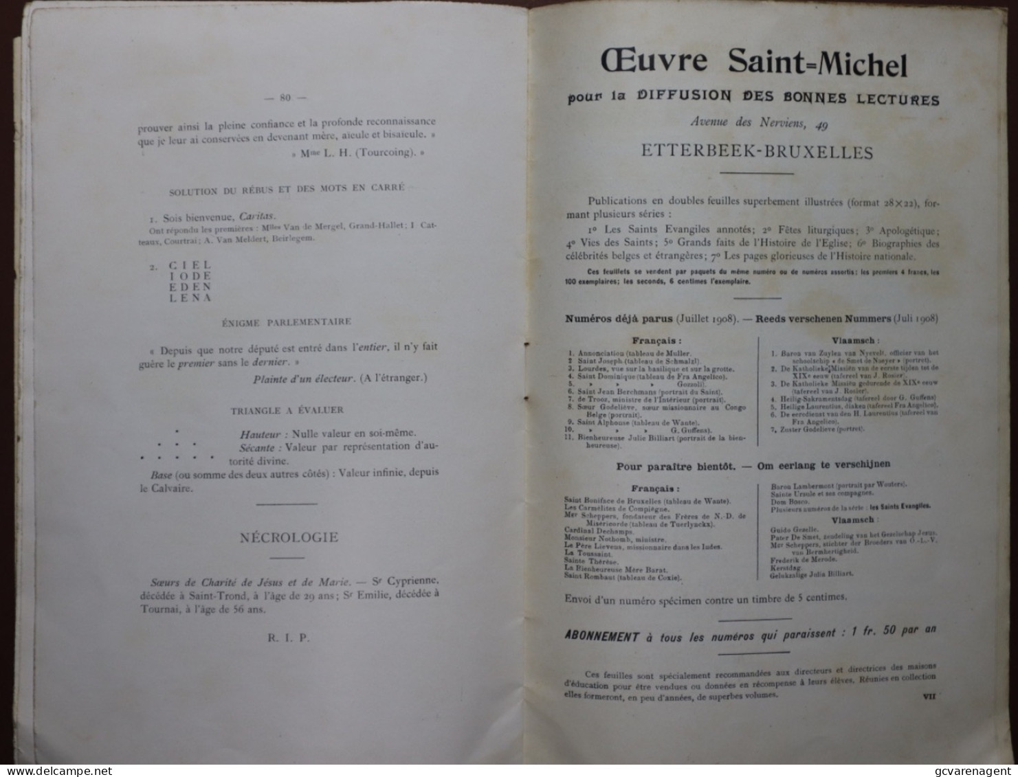 CARITAS - PETITE REVUE DES MISSIONS ET DES OEUVRES DES SOEURS DE LA CHARITE DE JESUS ET DE MARIE  ZIE BESCHRIJF EN AFBEE