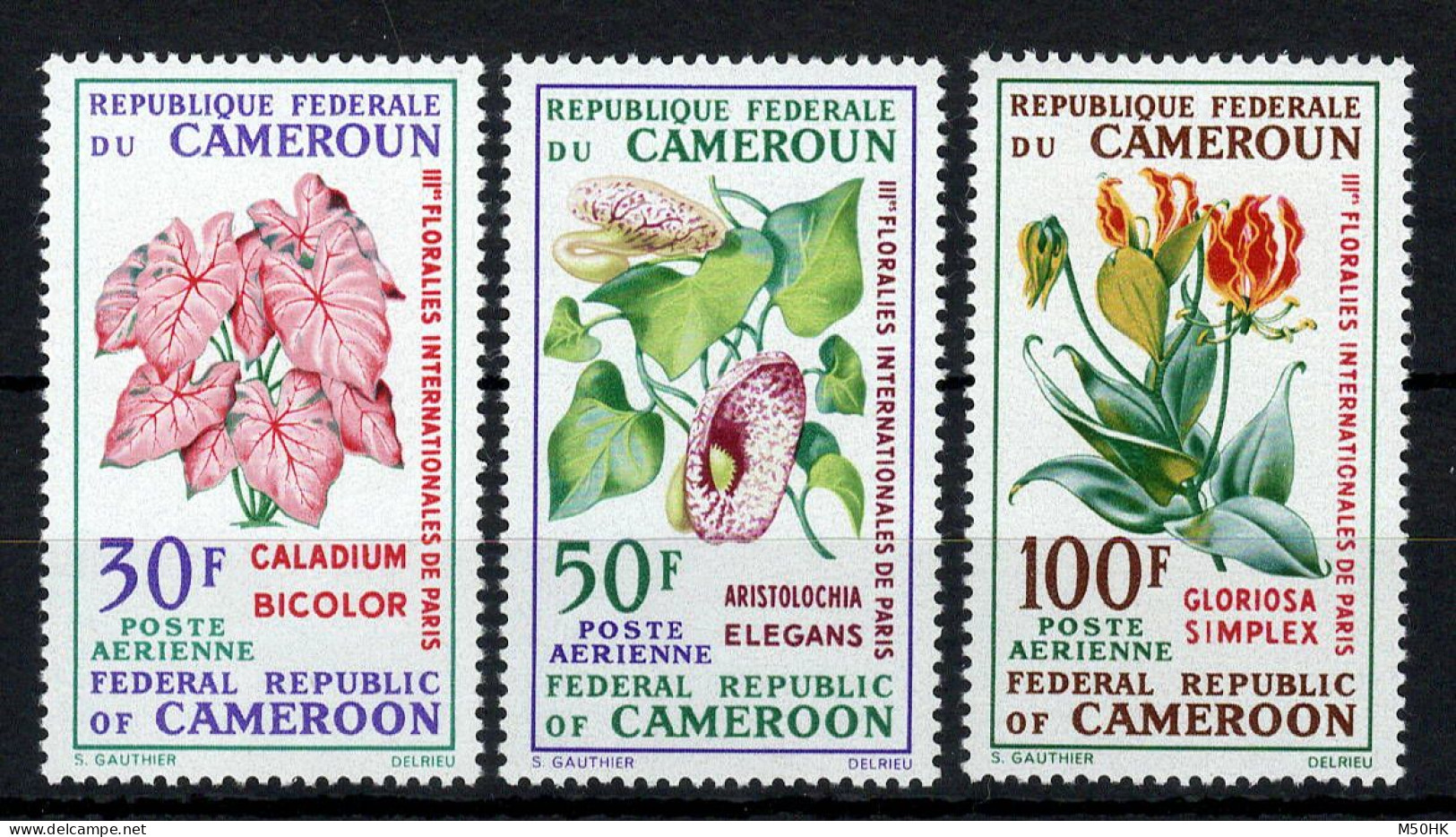 Cameroun - YV PA 130 à 132 N** MNH Luxe , Fleurs - Camerún (1960-...)