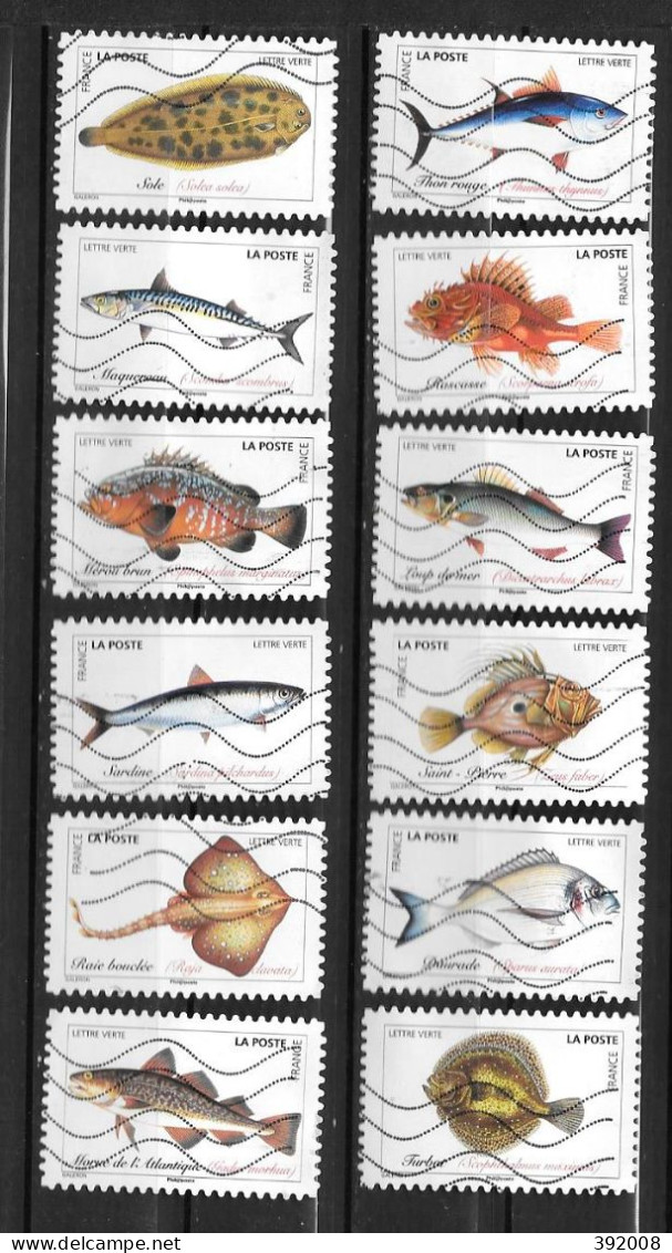 2019 - 219 - 1683 à 1694 Poissons De Mer - Gebraucht