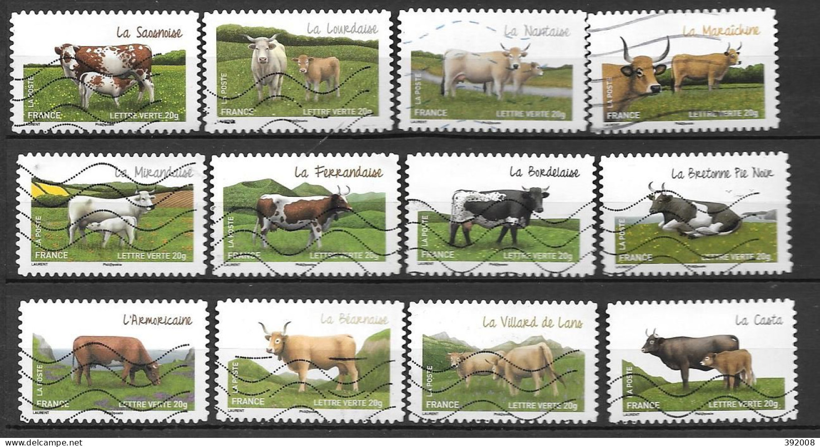 2014 - 111 - 953 à 964  - Les Vaches De Nos Régions - Oblitérés