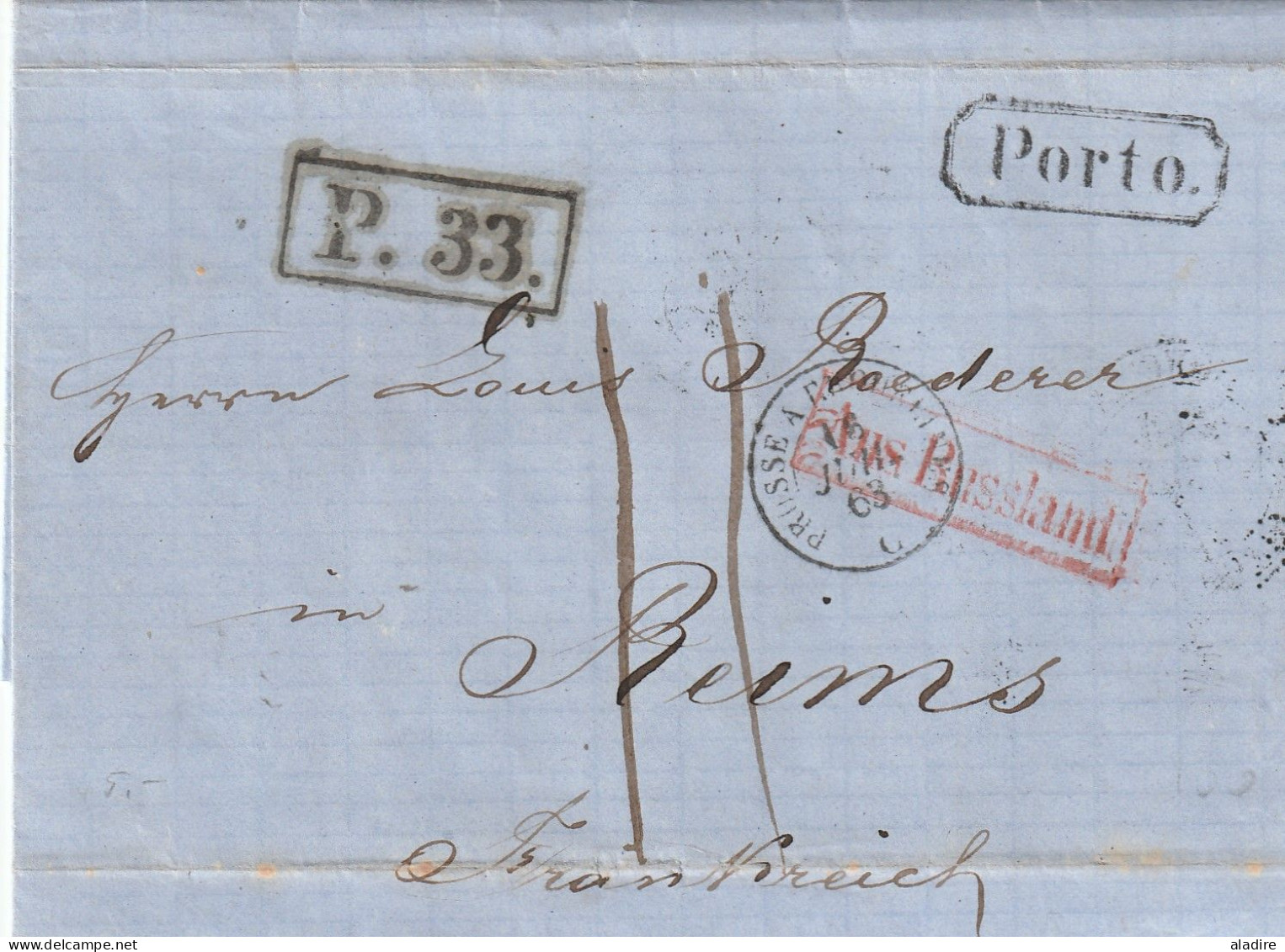 1834 - 1863 - 6 Entire Letters From Moscow & St Petersburg To Paris, Bordeaux And Reims, France - 12 Scans - Sammlungen