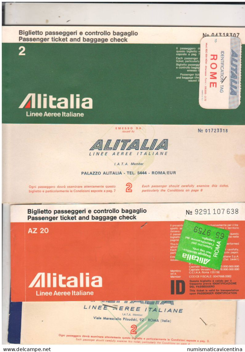 ALITALIA Airlines Airline 12 Biglietti Tickets Boarding Passes Billets D'avion Cartes D'embarquement Biglietti - Europa