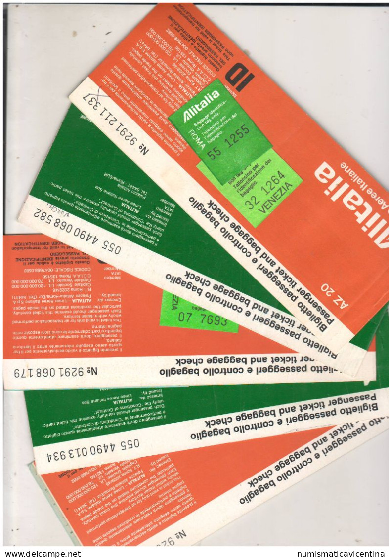 ALITALIA Airlines Airline 12 Biglietti Tickets Boarding Passes Billets D'avion Cartes D'embarquement Biglietti - Europe