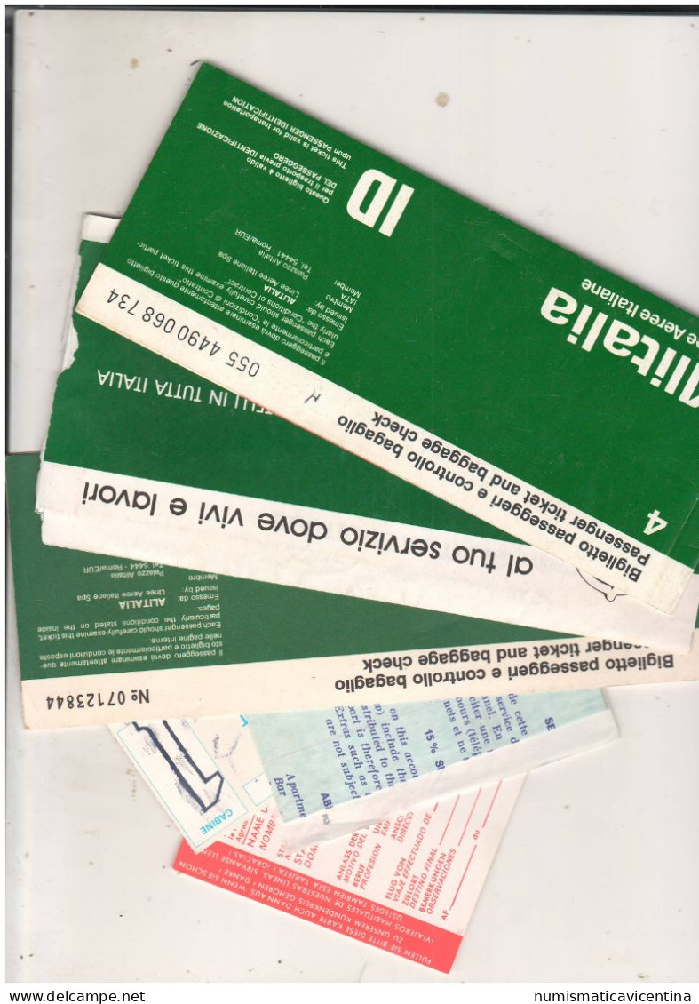 ALITALIA Airlines Airline 12 Biglietti Tickets Boarding Passes Billets D'avion Cartes D'embarquement Biglietti - Europa