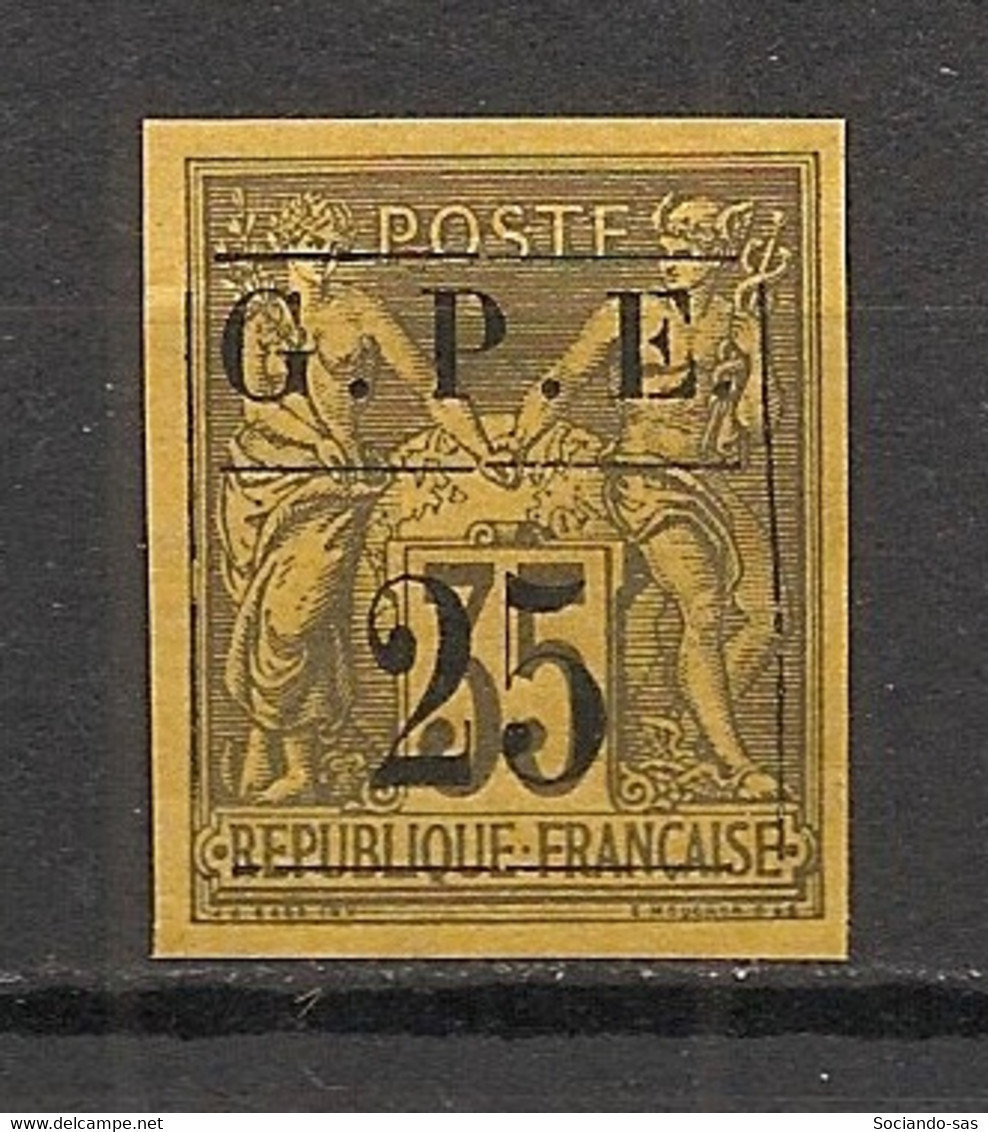 GUADELOUPE - 1884 - N°YT. 2 - 25 Sur 35c Violet Sur Jaune - Neuf Luxe ** / MNH / Postfrisch - Nuovi