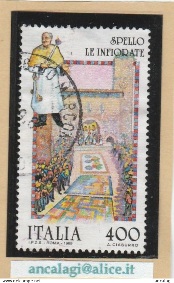 USATI ITALIA 1989 - Ref.0590A "FOLCLORE ITALIANO: SPELLO" 1 Val. - 1981-90: Afgestempeld