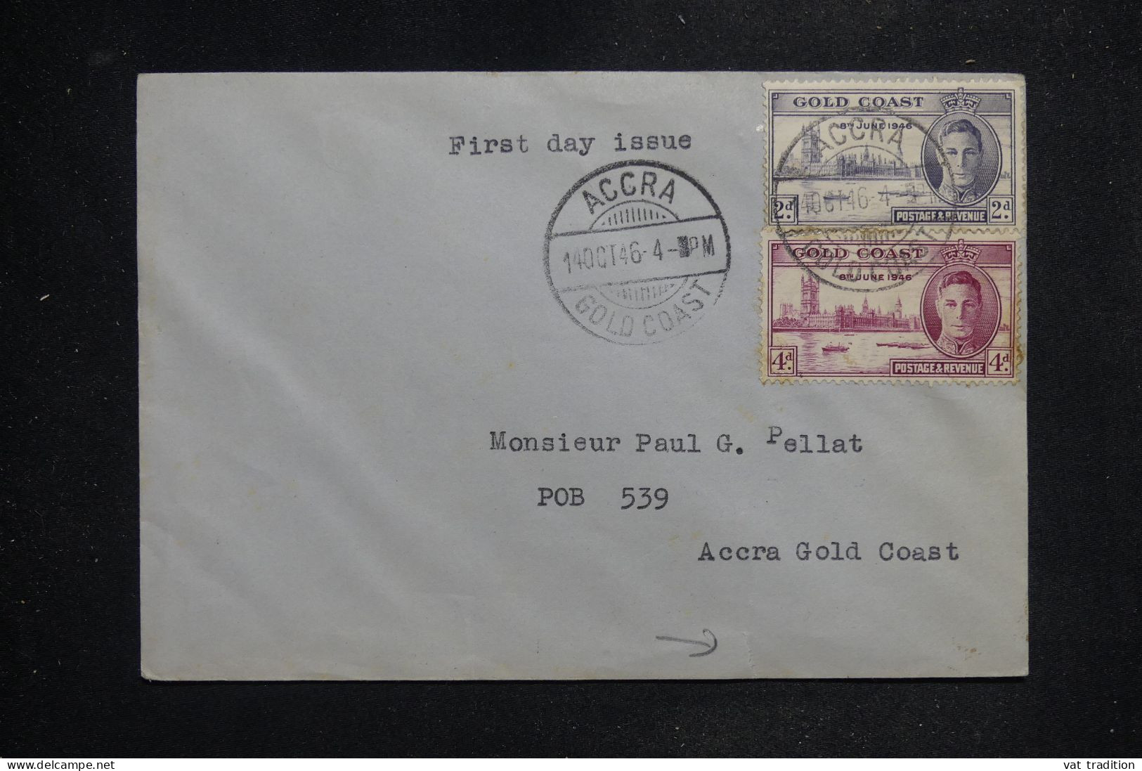 CÔTE D'OR - Enveloppe De Accra Pour Accra En 1946 -  L 151739 - Costa D'Oro (...-1957)