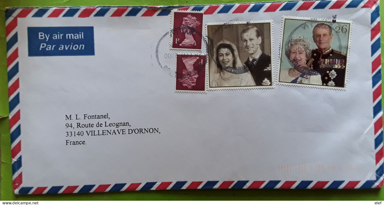 GB Wolverhampton, West Midlands Airmail Cover, Royal Wedding Family Queen Elisabeth II Duke Of Edinburgh , TB - Familias Reales