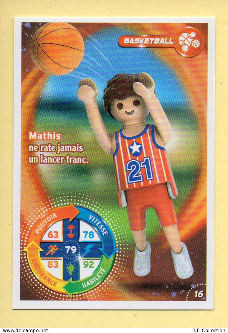 Carte Playmobil N° 16 / Basket-ball / Mathis / Le Monde Du Sport / Carrefour Market - Andere & Zonder Classificatie