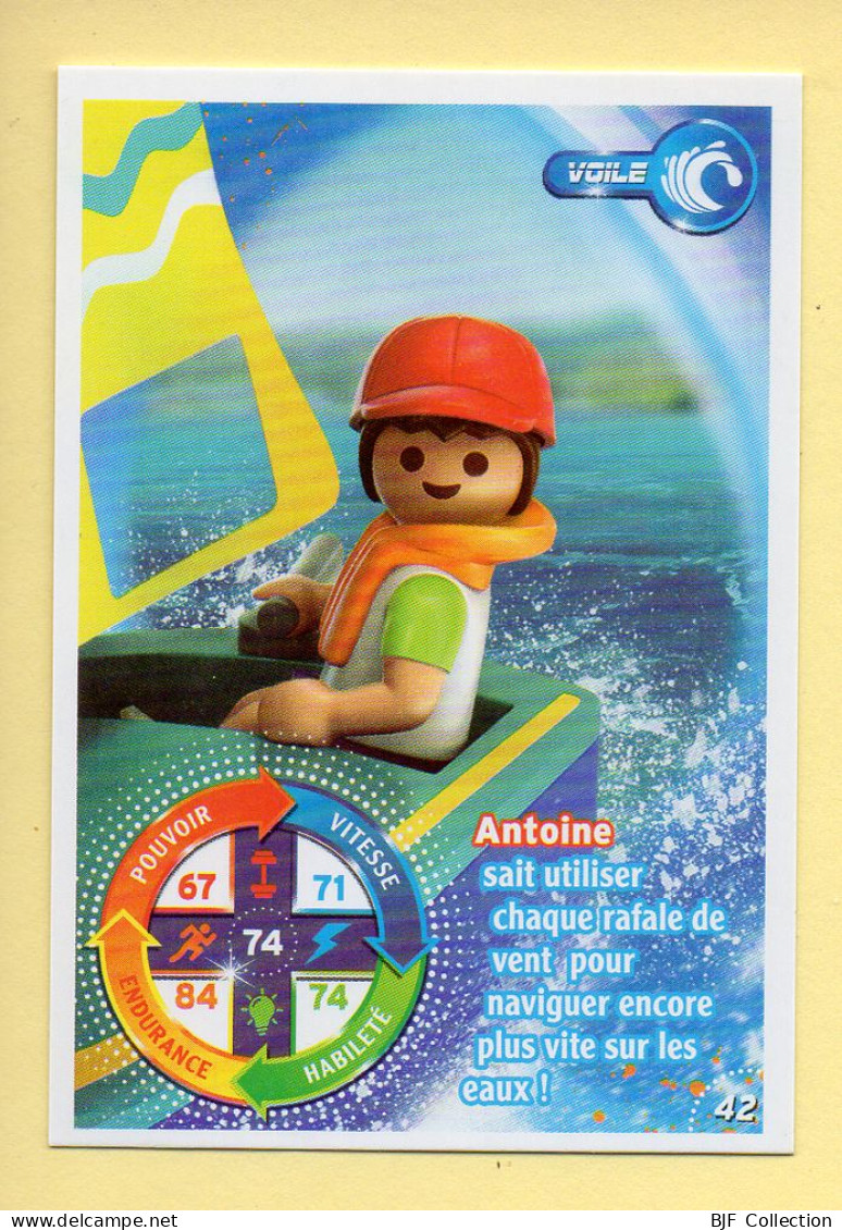 Carte Playmobil N° 42 / Voile / Antoine / Le Monde Du Sport / Carrefour Market - Autres & Non Classés