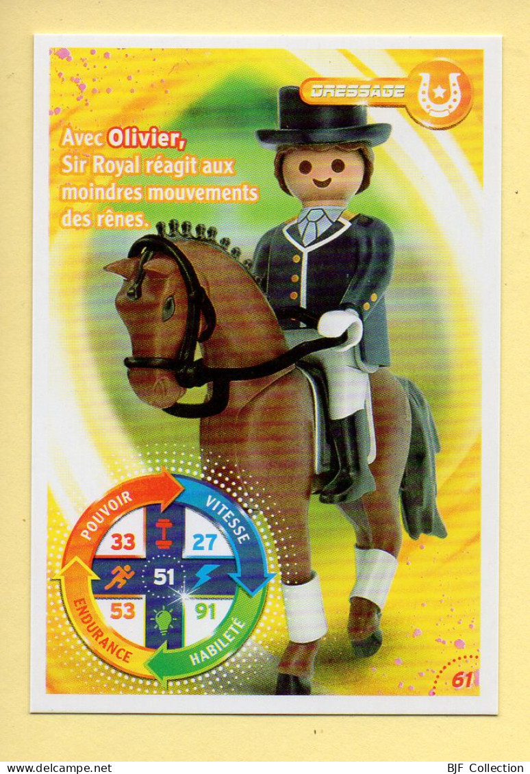 Carte Playmobil N° 61 / Dressage / Olivier / Le Monde Du Sport / Carrefour Market - Autres & Non Classés