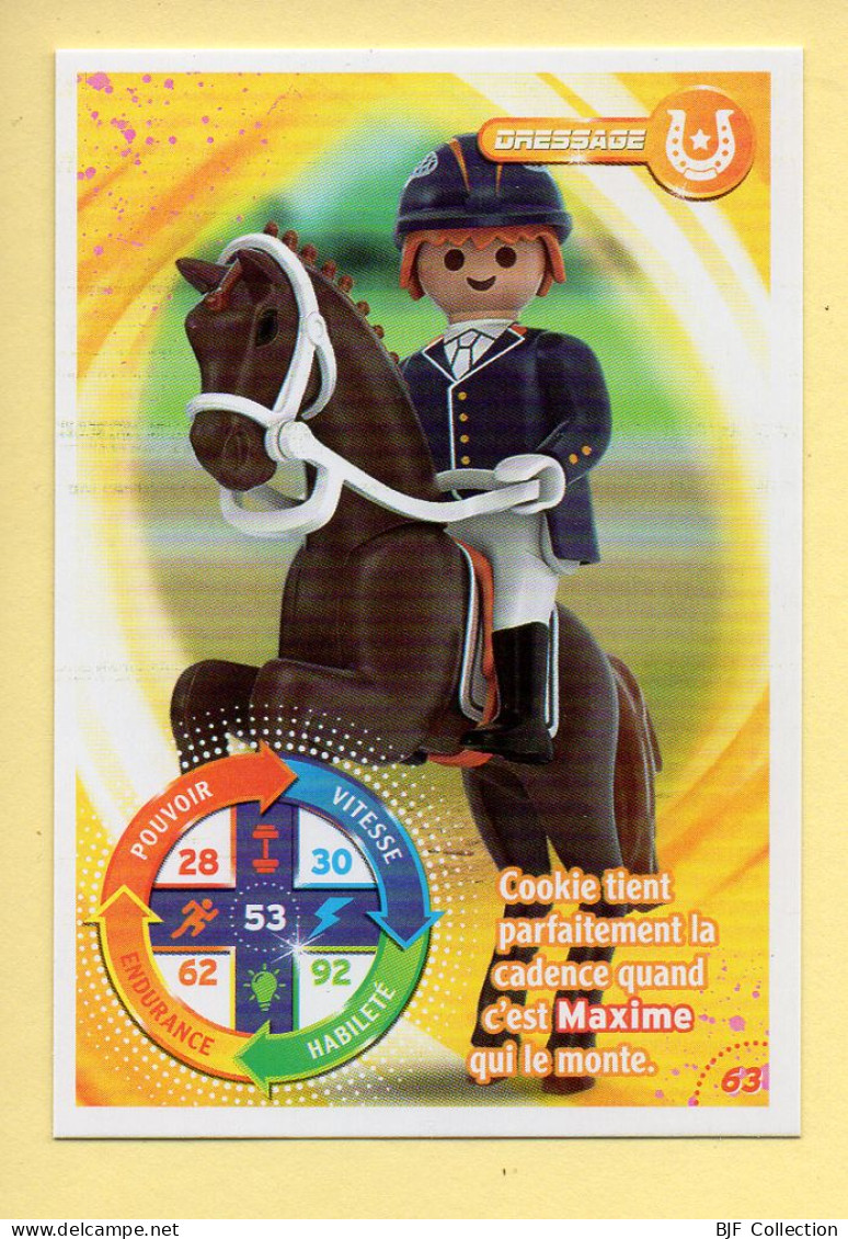 Carte Playmobil N° 63 / Dressage / Maxime / Le Monde Du Sport / Carrefour Market - Autres & Non Classés