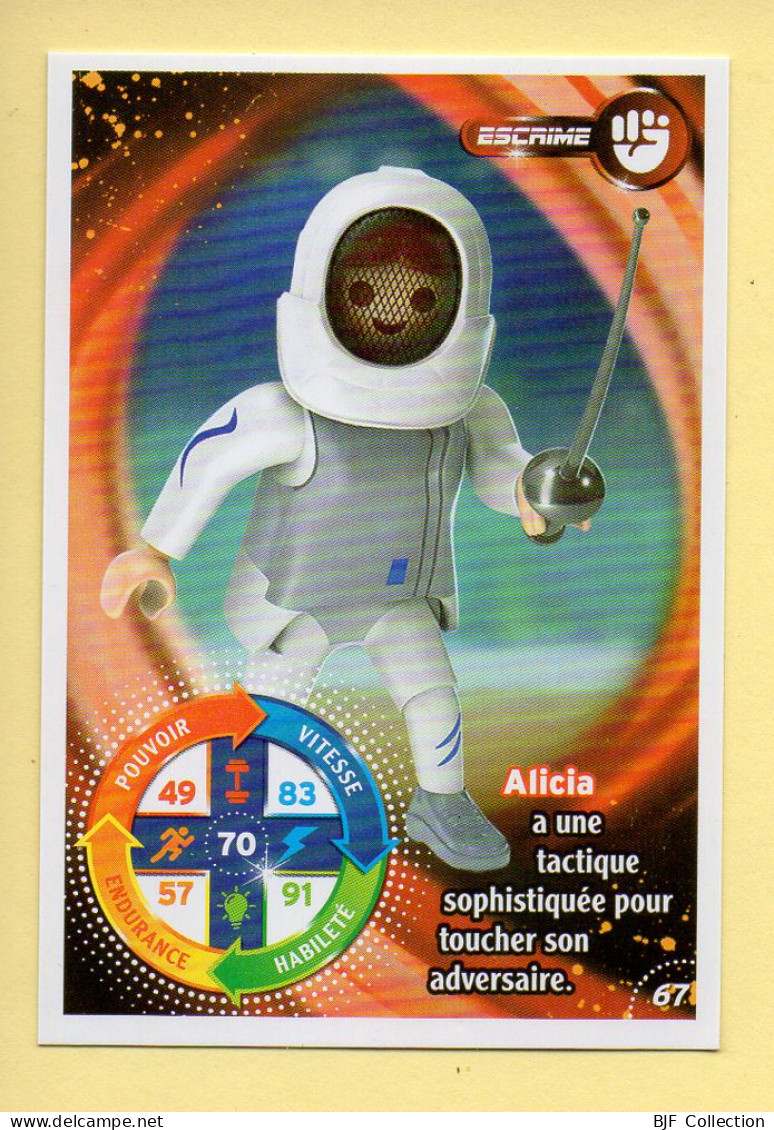 Carte Playmobil N° 67 / Escrime / Alicia / Le Monde Du Sport / Carrefour Market - Autres & Non Classés