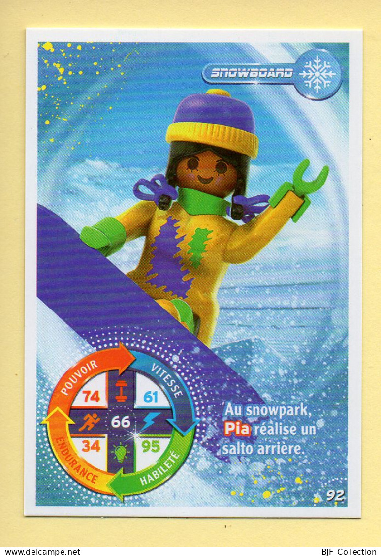 Carte Playmobil N° 92 / Snowboard / Pia / Le Monde Du Sport / Carrefour Market - Autres & Non Classés