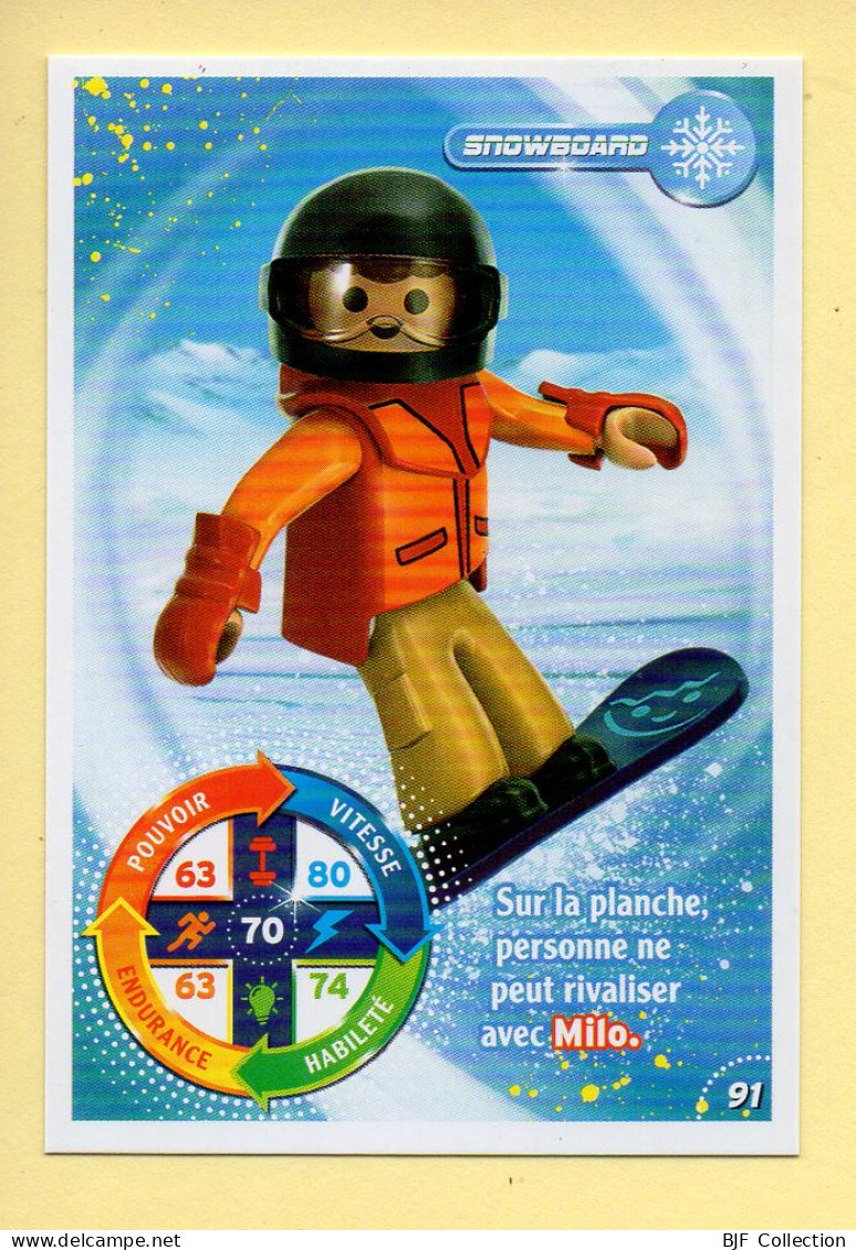 Carte Playmobil N° 91 / Snowboard / Milo / Le Monde Du Sport / Carrefour Market - Autres & Non Classés