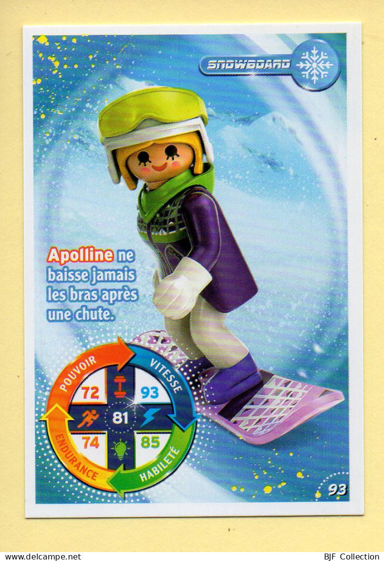 Carte Playmobil N° 93 / Snowboard / Apolline / Le Monde Du Sport / Carrefour Market - Autres & Non Classés