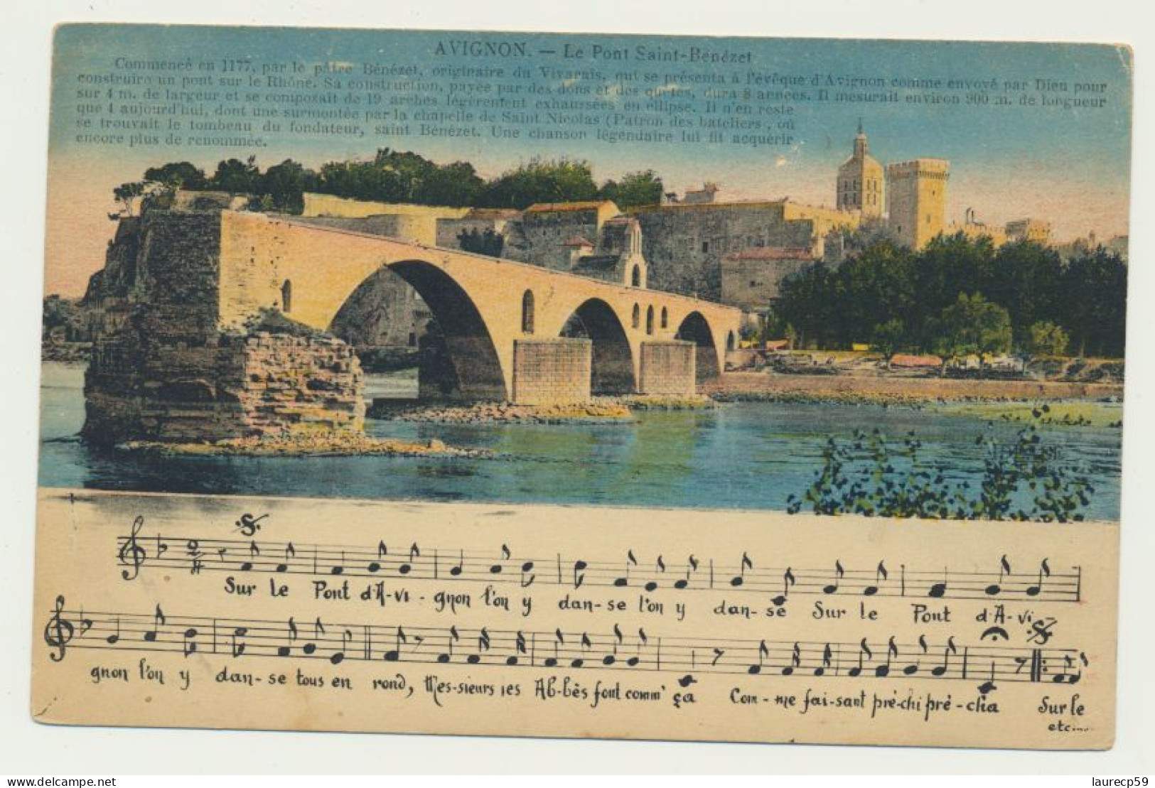 AVIGNON - Le Pont Saint-Bénézel - Chanson - Partitions - Musica E Musicisti