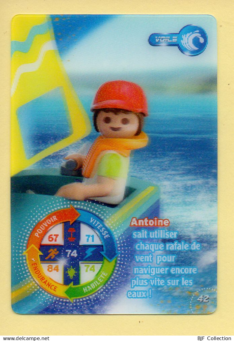 Carte Playmobil N° 42 / 3D / Voile / Antoine / Le Monde Du Sport / Carrefour Market - Andere & Zonder Classificatie