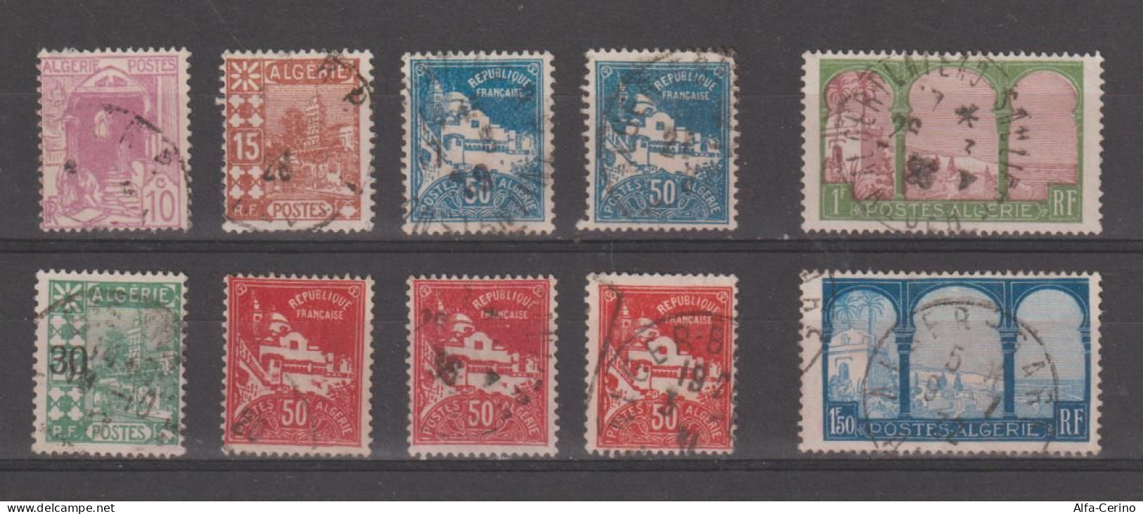 ALGERIA:  1926/30  DEFINITIVE  -  INSIEME  10  VALORI  US. -  YV/TELL. 38//83 - Used Stamps