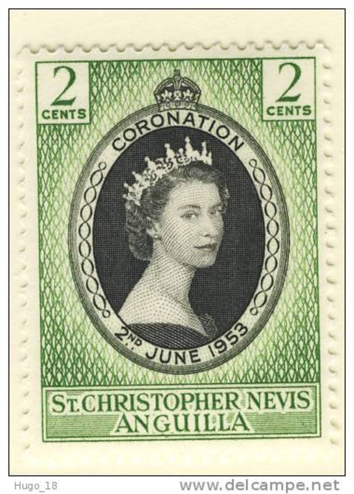 1953 QUEEN ELIZABETH CORONATION  SAINT CHRISTOPHER NEVIS ANGUILA - St.Christopher-Nevis & Anguilla (...-1980)