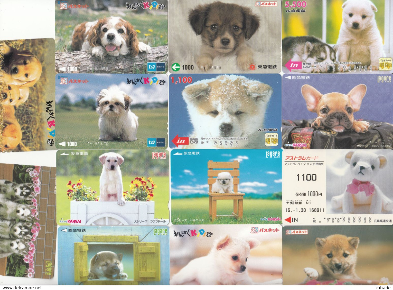 52 X Japan Ticket Cards  Nice Thematik - Hunde Dog Wau Wau + 21 Doppelte Total 73 Cards - Japón