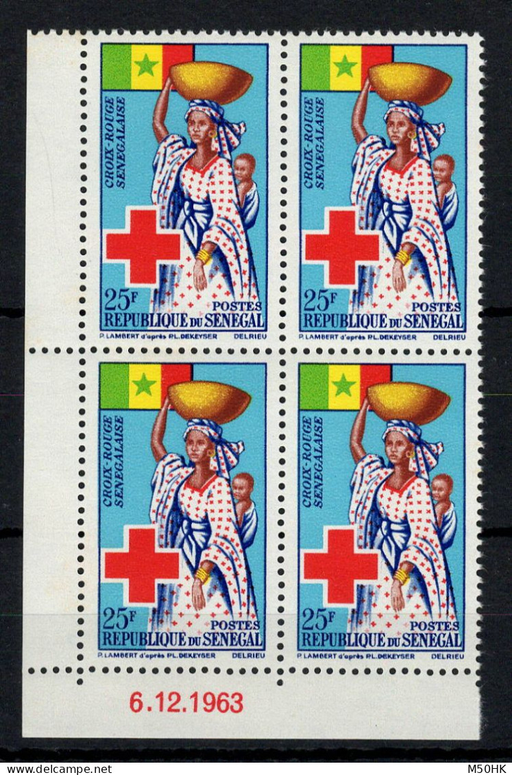 Sénégal - Coin Daté - YV 234 N** MNH Luxe En Coin Daté Complet , Croix Rouge - Sénégal (1960-...)