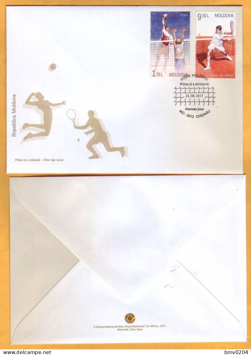 2017  Moldova Moldavie  FDC  Sport. Volleyball. Tennis. - Moldavie