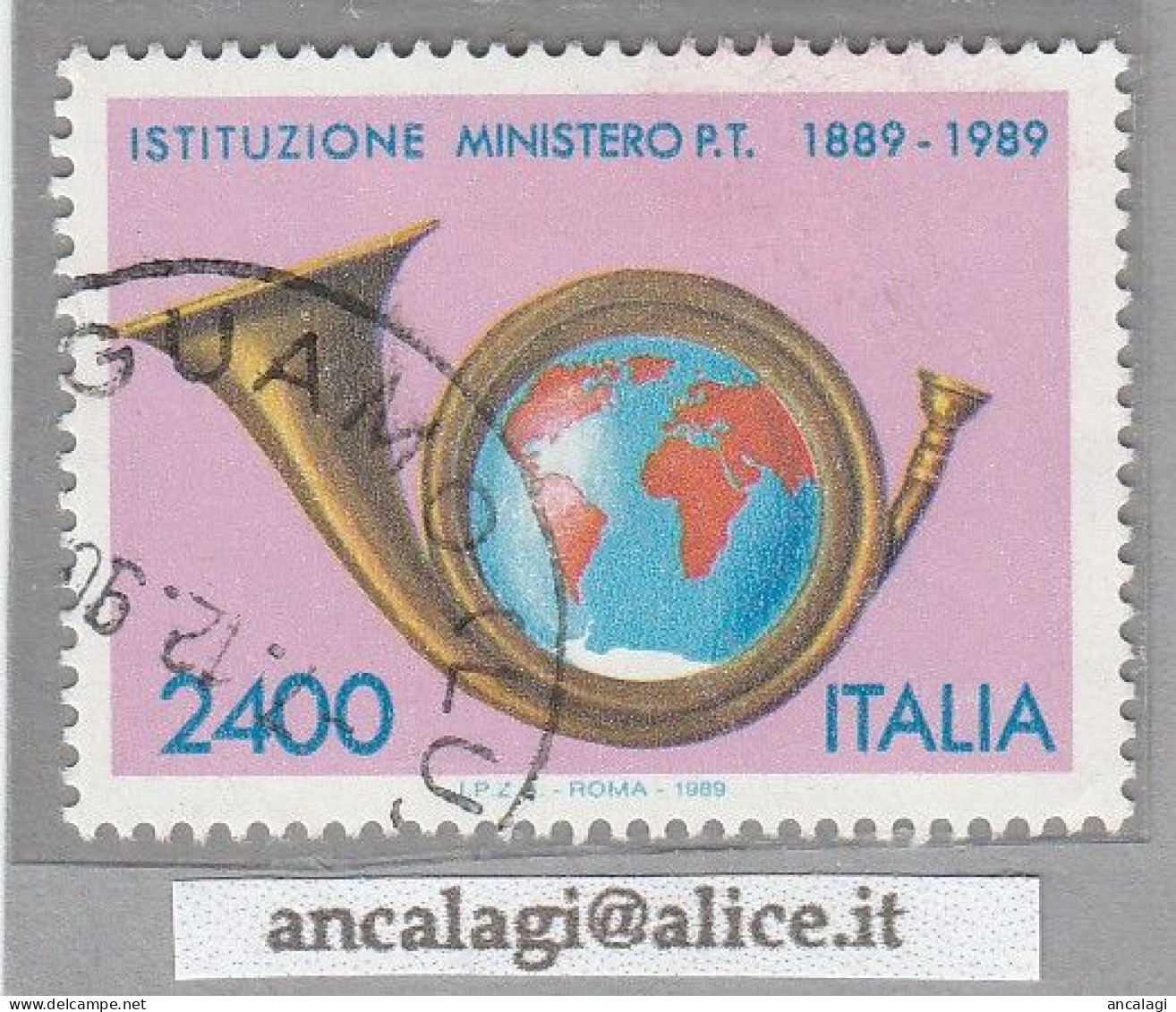 USATI ITALIA 1989 - Ref.0593A "MINISTERO DELLE POSTE" 1 Val. - 1981-90: Oblitérés