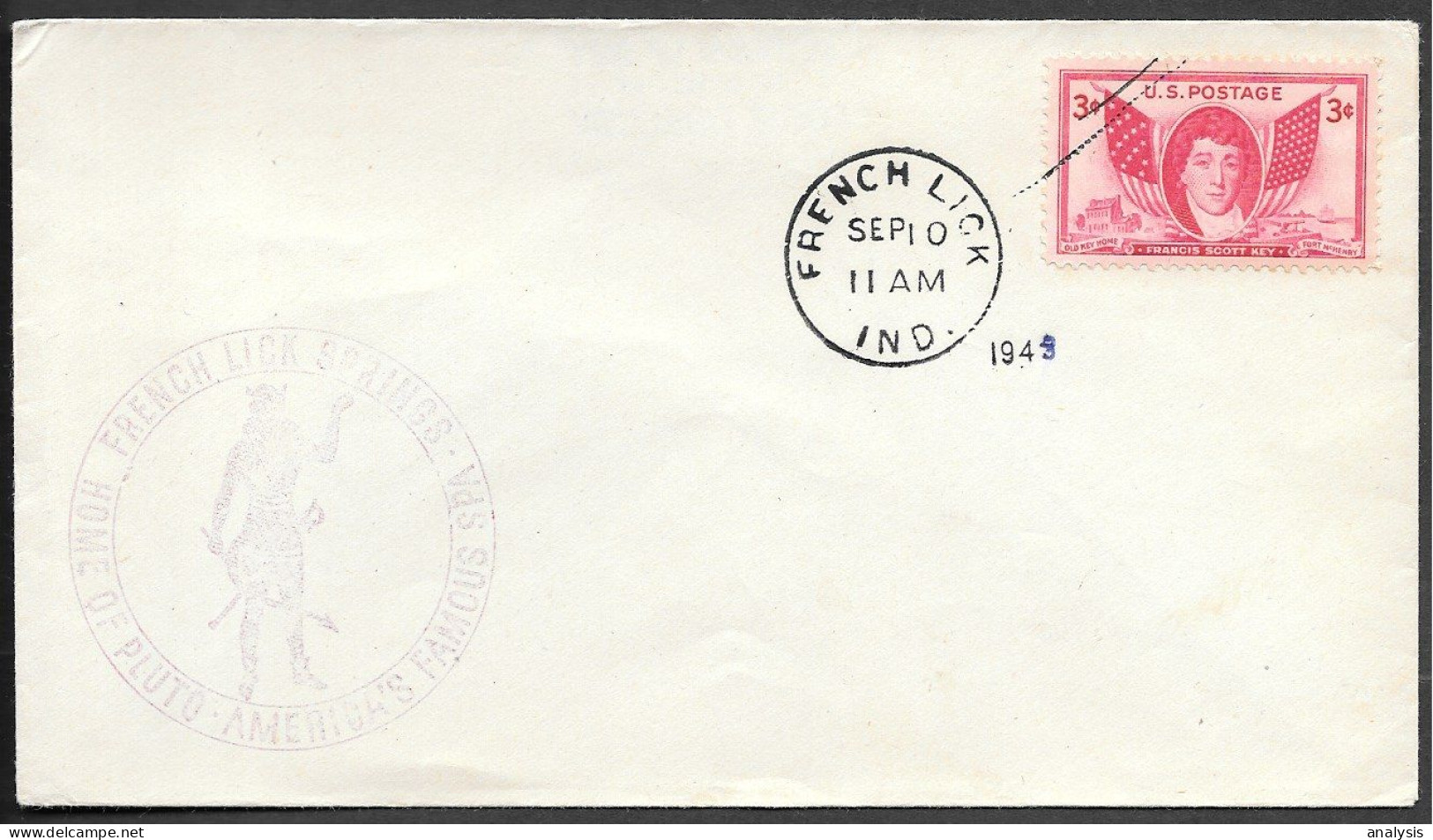 USA French Lick IN Mineral Springs Cover 1943 - Covers & Documents