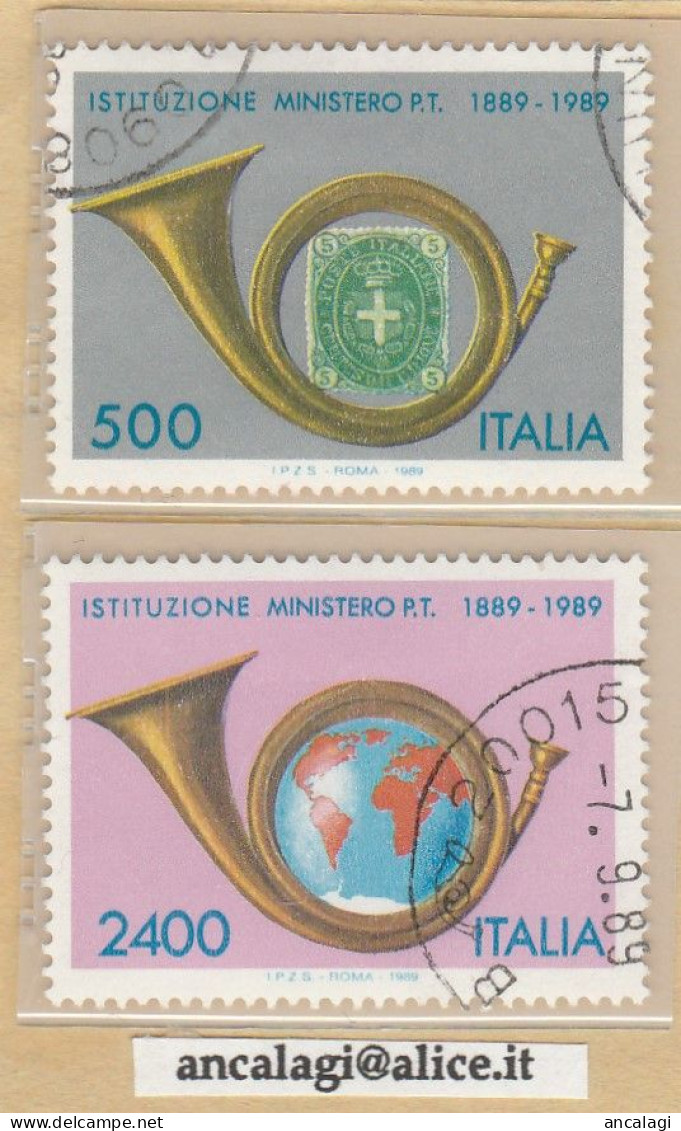 USATI ITALIA 1989 - Ref.0593 "MINISTERO DELLE POSTE" Serie Di 2 Val. - 1981-90: Used
