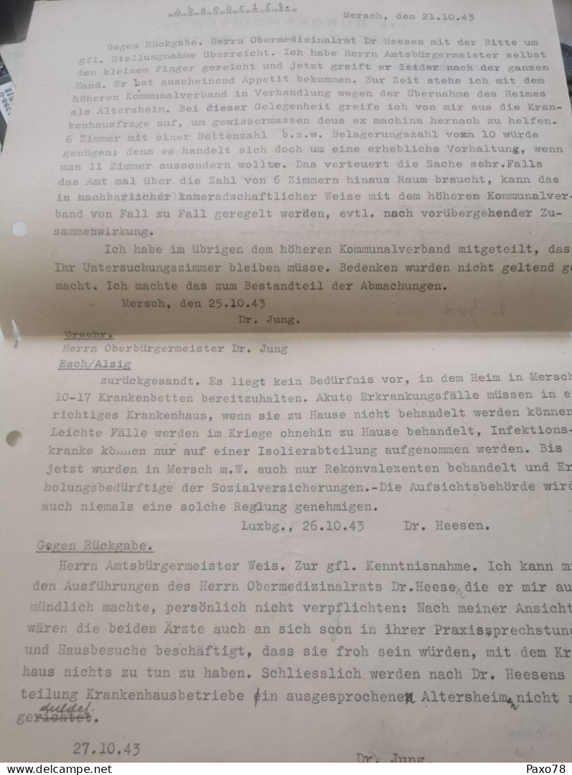 Lettre, Mersch 1943 - 1940-1944 Ocupación Alemana