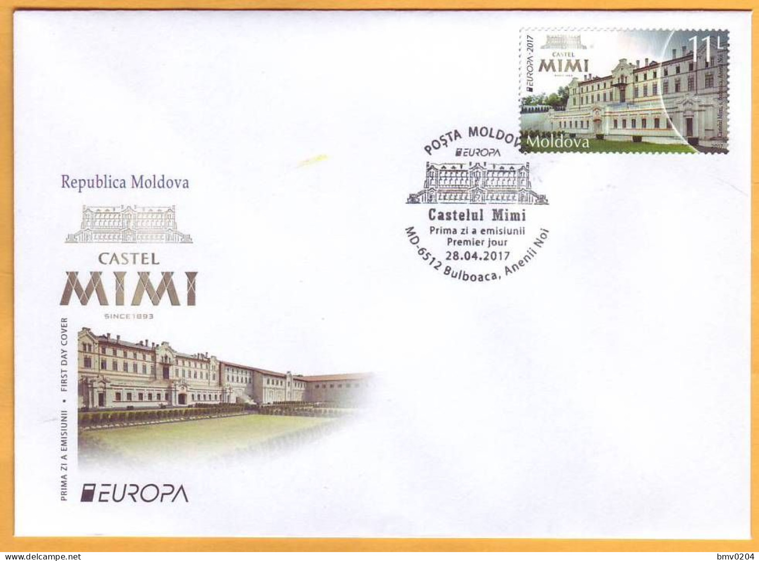 2017  Moldova Moldavie Moldau. FDC  Europa-cept  Castle. Mimi. Bulboaca. - Moldavie