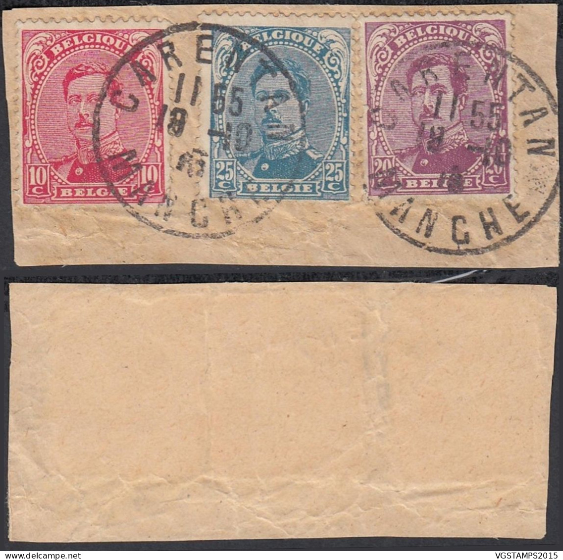 Belgique 1915 - Timbres Oblitéres Sur Papier COB Nr.: 135/141. Oblitérés: CARENTAN Sur FGT. RARE¡¡¡....(EB) AR-02442 - 1915-1920 Albert I.