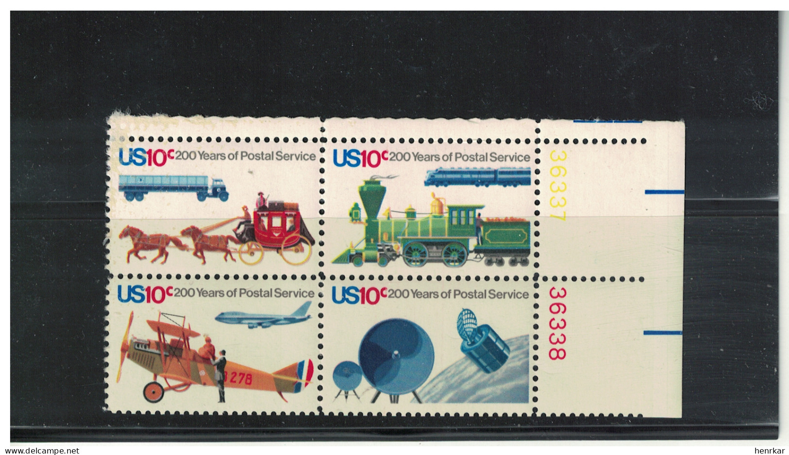 United States 1975 Transport Bl. Of 4 MNH - Unused Stamps