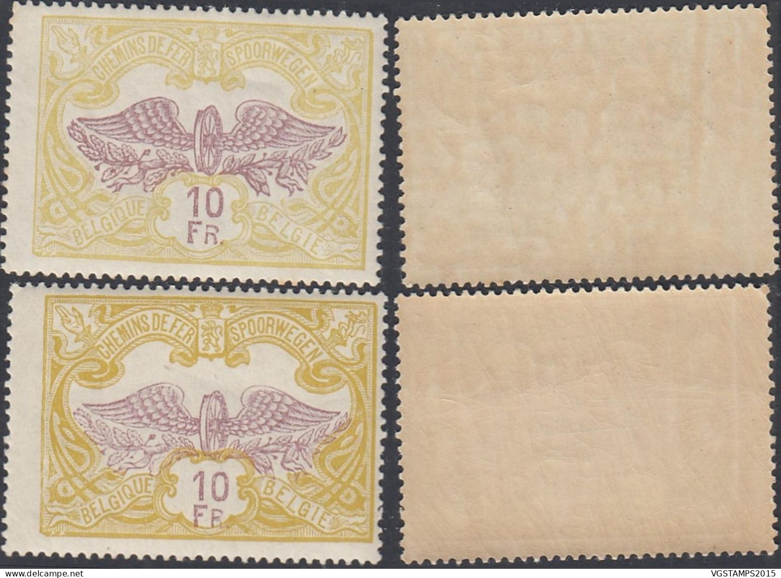 Belgique 1913 - Timbres Neufs.  COB TR Nr.: 47 V + Normal.................................(EB) AR-02443 - Nuevos