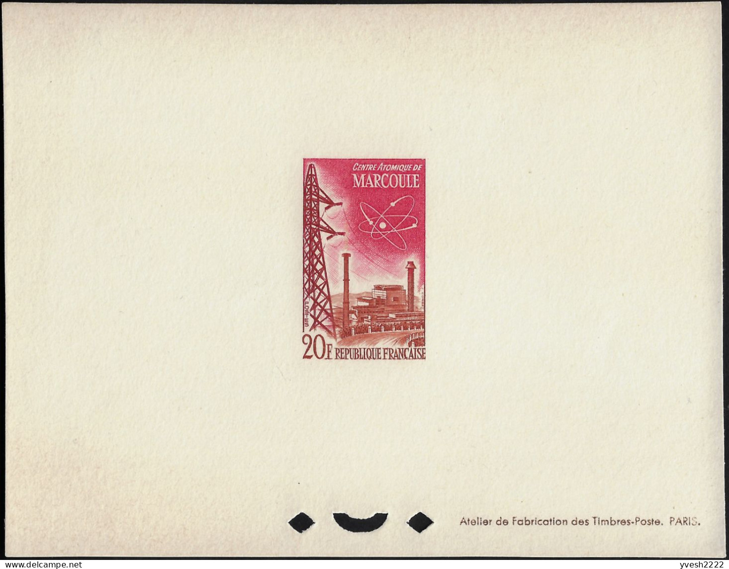 France 1959 Y&T 1204, Feuillet De Luxe, FDC Et 2 Cartes Maxima. Centre Atomique De Marcoule, Gard - Atomenergie