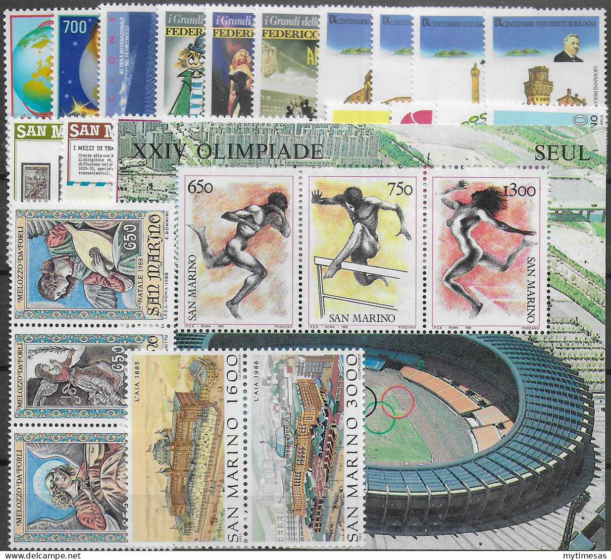 1988 San Marino Complete Year 24v. + 1MS MNH - Other & Unclassified