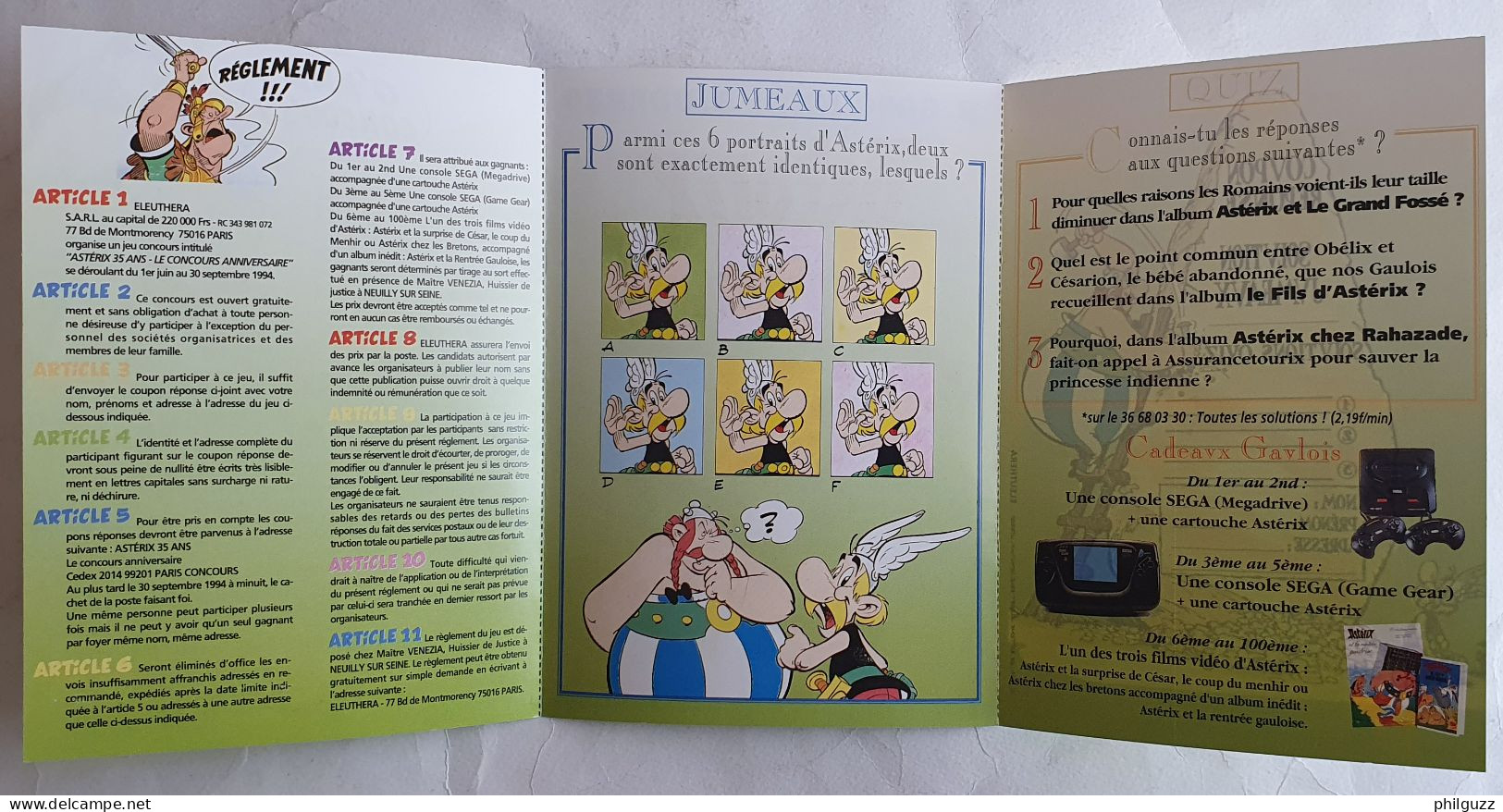 Dépliant Collection LIVRETS ASTERIX ET L'HISTOIRE DE FRANCE 1994 - Objets Publicitaires