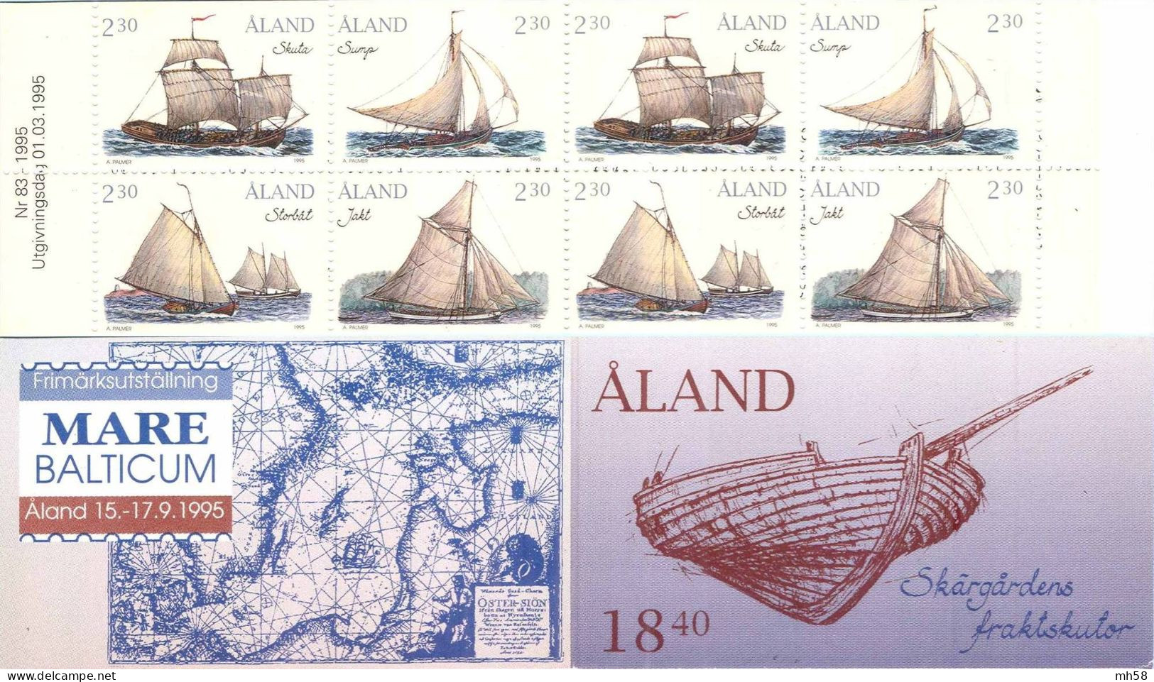 ALAND 1995 - Carnet Bateaux Transport / Ship Boats / Segelboote - YT C 95 / MI MH 3 - Aland