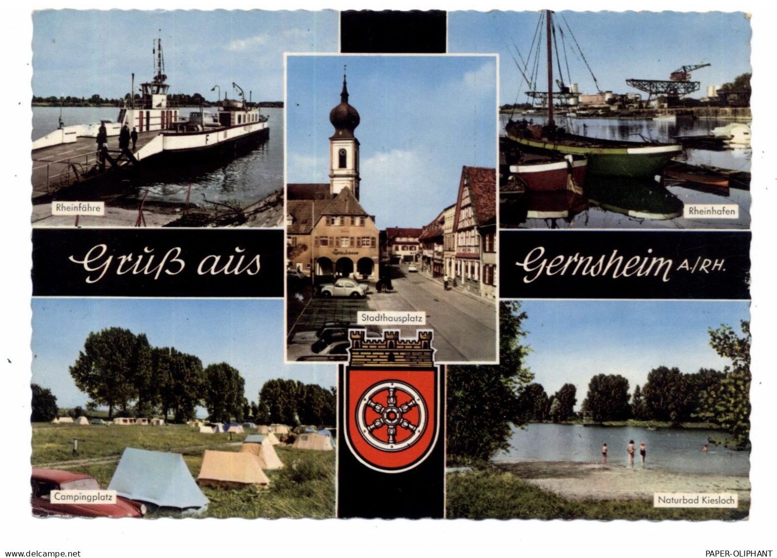 6728 GERMERSHEIM, Rheinfähre, Campingplatz, Stadthausplatz, Rheinhafen, Naturbad, 1967 - Germersheim