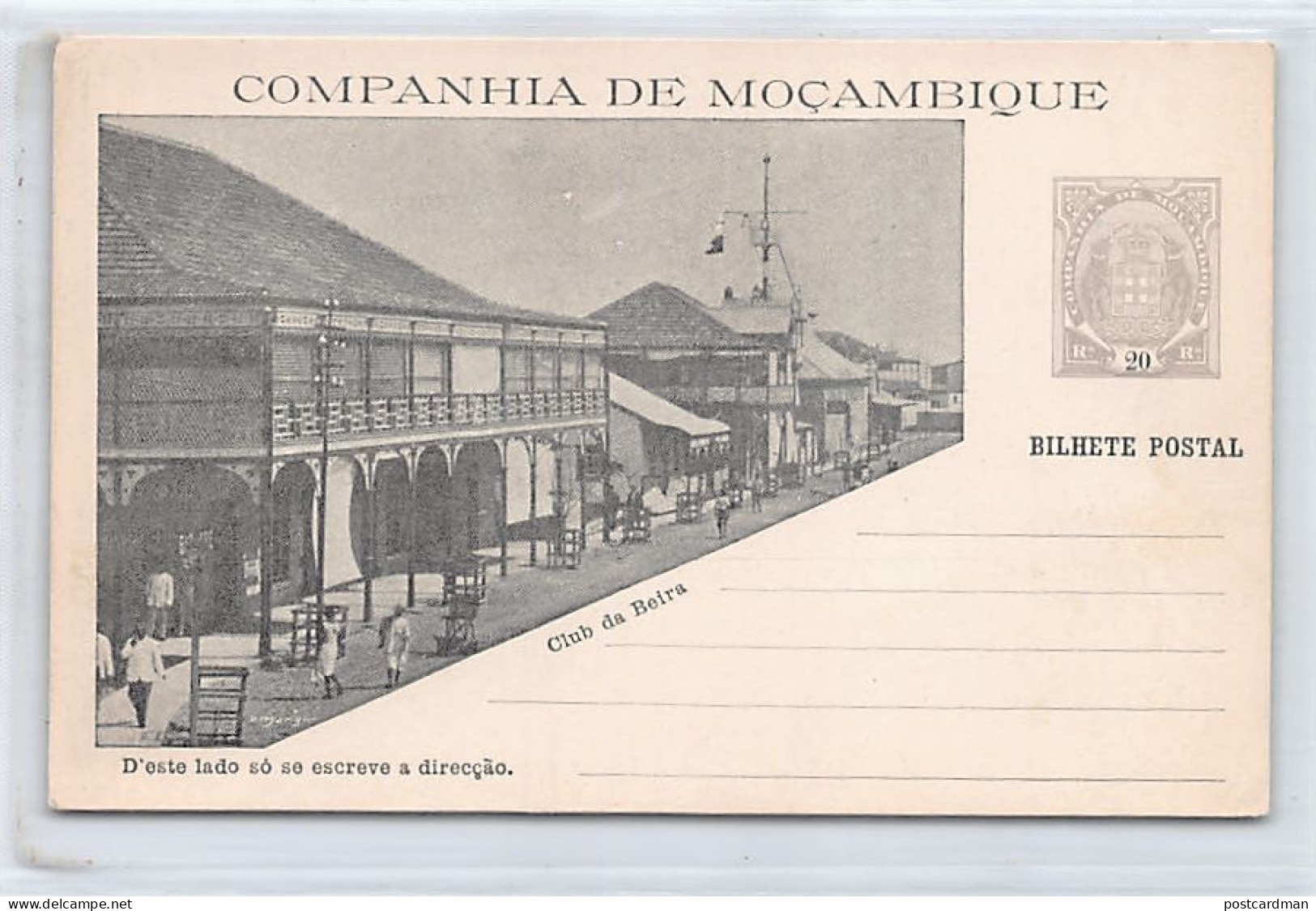 Companhia De Moçambique - Club De Beira - Stamped Postcard - Publ. Unknown  - Mozambique