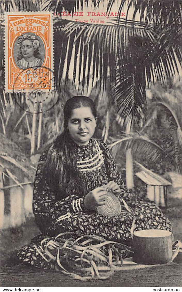 Polynésie - Tuane Vahiné - Femme Fabriquant Des Paniers - Ed. F. Homes - Polynésie Française