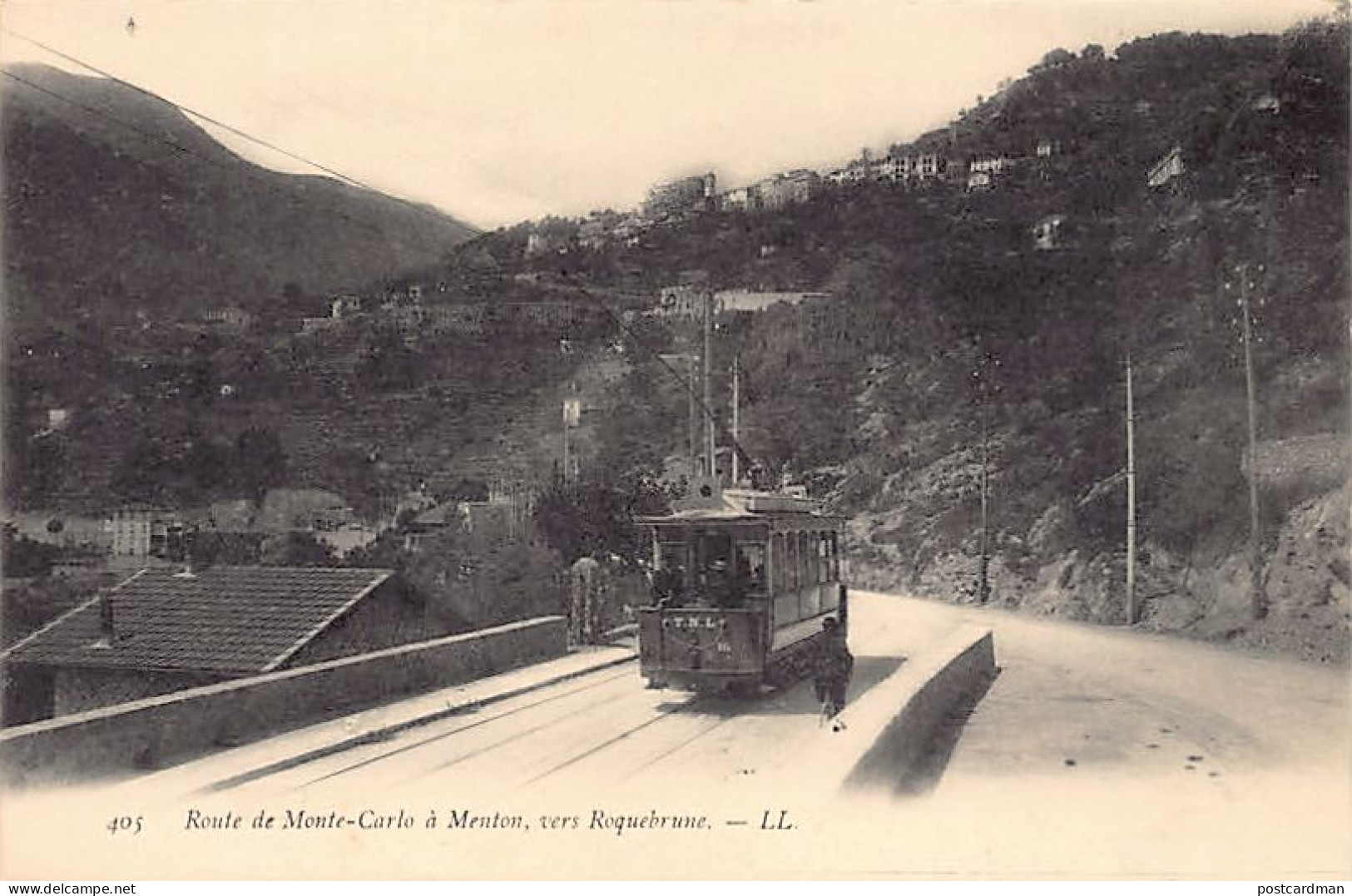 ROQUEBRUNE (06) Le Tramway T.N.L. 16 Sur La Route De Monte-Carlo à Menton, Vers Roquebrune - Ed. Lévy L.L. 405 - Roquebrune-Cap-Martin