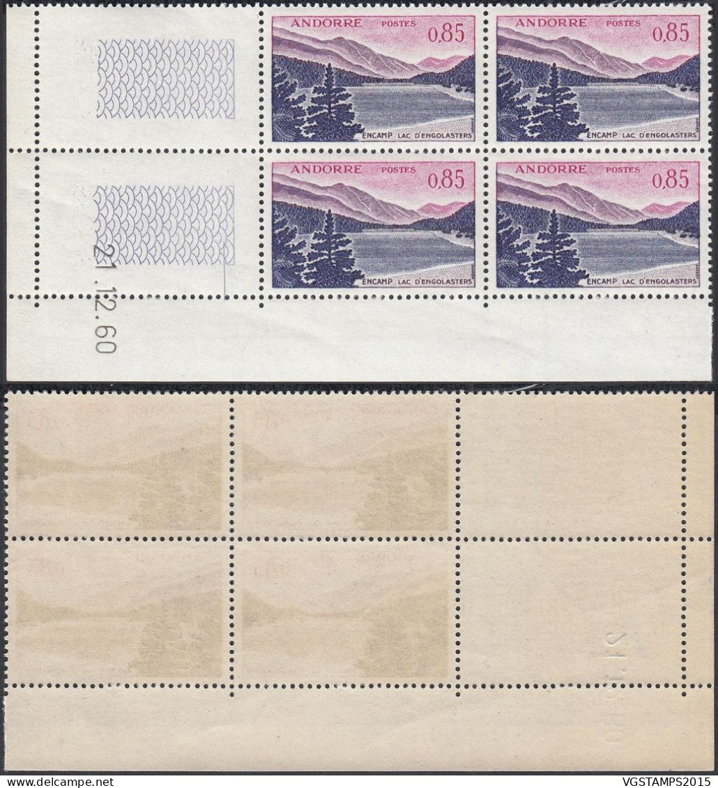 Andorre 1961 - Andorre Française - Timbres Neufs. Yv. Nr.: 163. Mi. Nr.: 173. Bloc De 4 With Coin Daté... (EB) AR-02444 - Nuevos