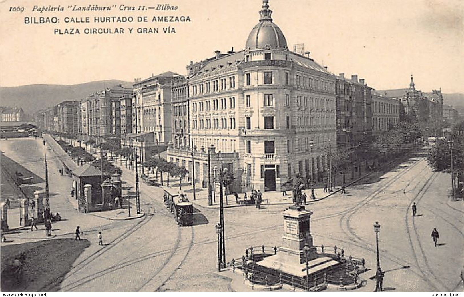 BILBAO (P. Vasco) Calle Hurtado De Amezaga - Plaza Circular Y Gran Via - Ed. Landaburu 1069 - Vizcaya (Bilbao)