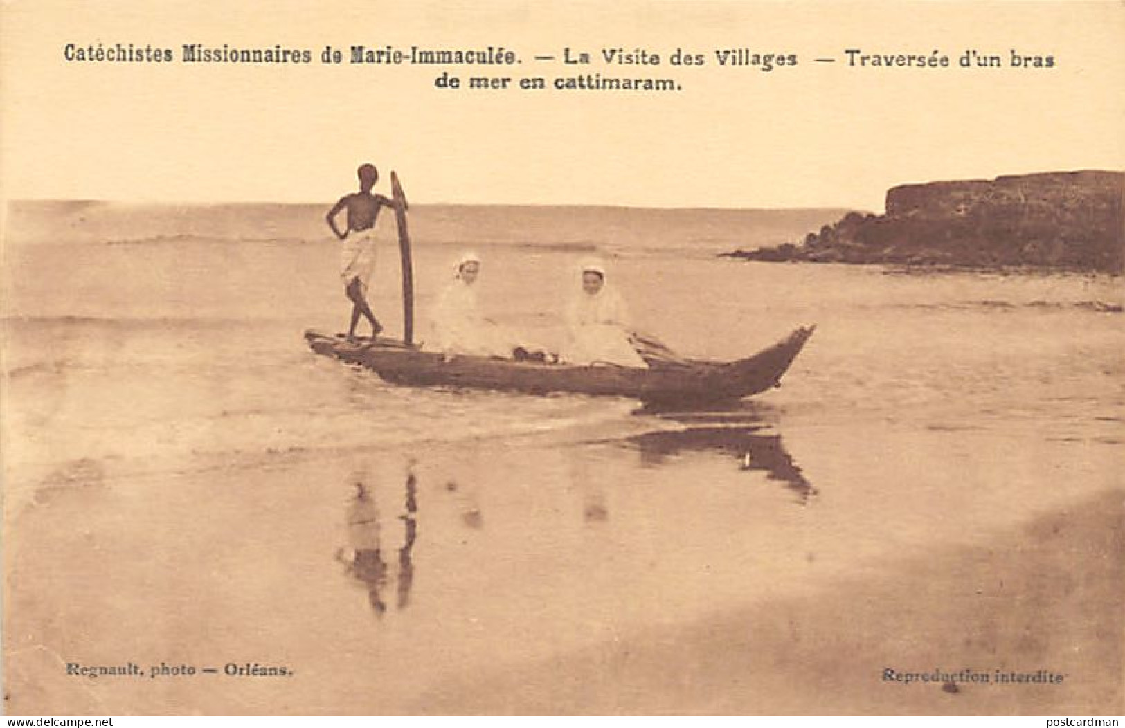 India - Tamil Nadu - Catholic Nuns Visiting The Villages In Catamaran - Publ. Catéchistes Missionnaires De Marie-Immacul - Indien