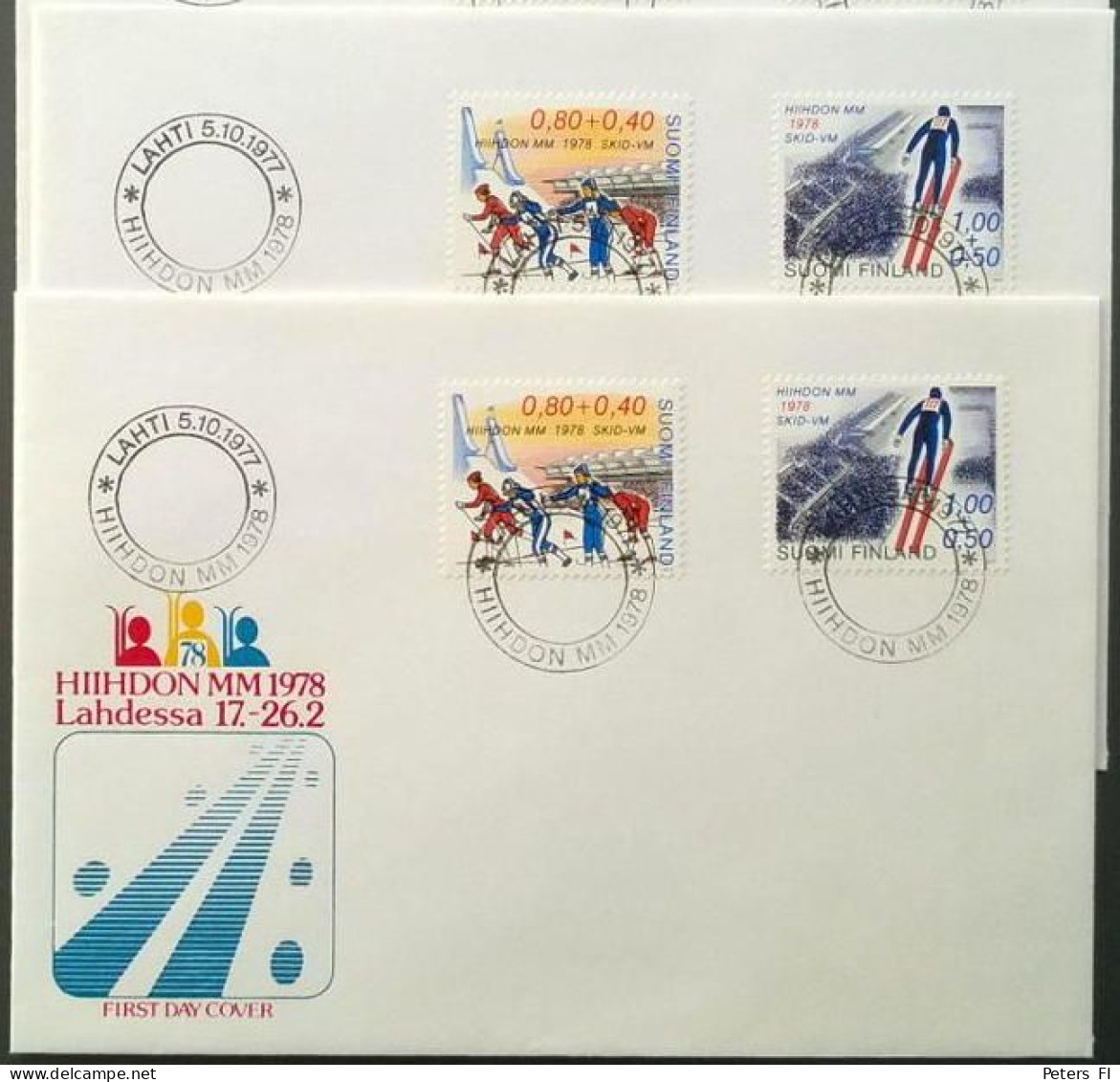 Finnland, WM-Spiele Beim Skilaufen 1978 Lahti, Sonderbriefmarken Mit FDC-Stempel 1977, Nicht Gelaufen, 2 St. - FDC