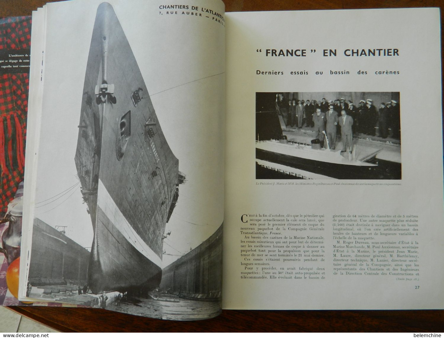 REVUE DE LA COMPAGNIE GENERALE TRANSATLANTIQUE FRANCE VIA FRENCH LINE ETE 57   PAQUEBOT FRANCE EN CHANTIER - Tourism & Regions